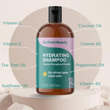 Shampoo that cleanses, strengthens, and hydrates your hair and scalp. Crafted with vitamins, essential oils, and proteins, including Vitamin C, Vitamin E, Vitamin B5, Vitamin B3, Tea Tree Oil, Sunflower Oil, Coconut Oil, Peppermint Oil. Clean ingredients for healthy hair and scalp! Foundational hair care, Women and Minority Owned and Certified.